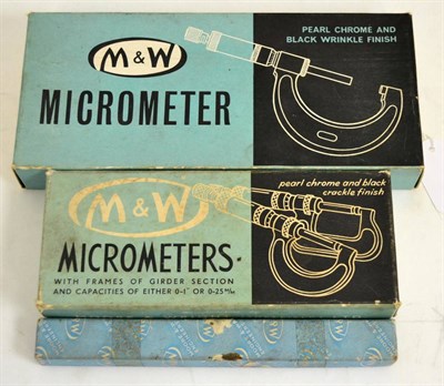 Lot 490 - Three Moore & Wright micrometers (boxed)