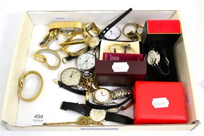 Lot 494 - Pocket watches and wristwatches