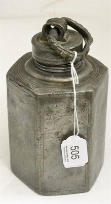 Lot 505 - A George I/II pewter tea canister