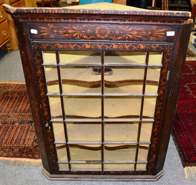 Lot 1015 - A 19th century painted pine corner cupboard