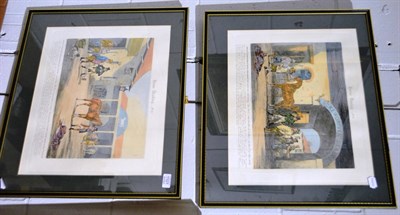 Lot 1101 - Two prints, Chinese hardstone stand, two African masks and a light fitting