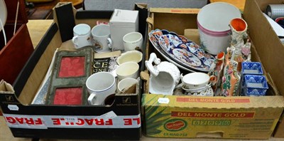 Lot 1118 - Quantity of assorted ceramics, folding small photo screen, etc