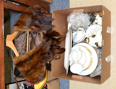 Lot 1124 - Royal Doulton ";Fairfax"; dinnerware, fur stole, quantity of cats and a synthetic pearl choker