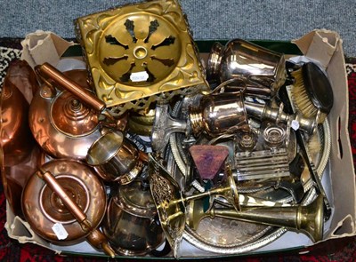 Lot 1130 - Quantity of copperware, plated ware, etc