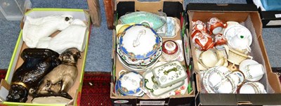 Lot 1136 - Four Staffordshire dogs and assorted china (in three boxes)