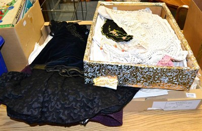 Lot 1158 - Two Victorian capes, white cotton undergarments, unframed sampler, linen and textiles, etc...