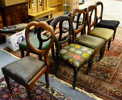 Lot 1180 - Set of nine mahogany balloon back chairs