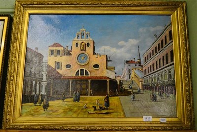 Lot 1210 - Oil of Rialto Bridge Venice (unsigned)