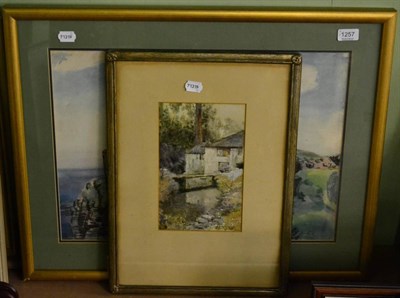 Lot 1257 - Orlando Greenwood 'Watermill' framed watercolour; framed watercolour 'The Castle Wick' signed...