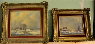 Lot 1260 - Pair of Dutch oils on panel, signed Kellen and another (3)