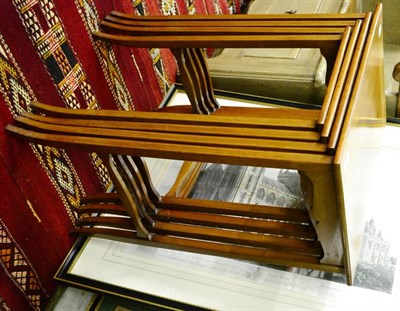 Lot 1271 - Edwardian mahogany quatro tables and a fret cut mirror