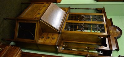 Lot 1277 - Edwardian inlaid bureau display cabinet