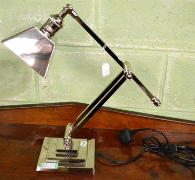 Lot 1285 - A nickel plated desk lamp