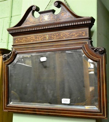 Lot 1294 - Arts & Crafts book stand and an Edwardian inlaid mirror