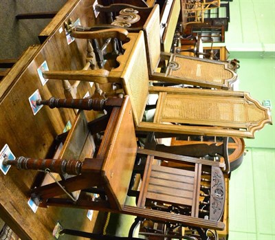 Lot 1315 - Two 17th century style side chairs, pair of salon chairs, oak chair, Victorian library...