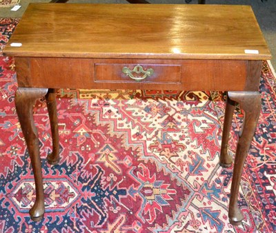 Lot 1334 - Red walnut side table with drawer on cabriole legs