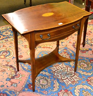 Lot 1337 - Edwardian shaped oval side table, mahogany and satinwood banded