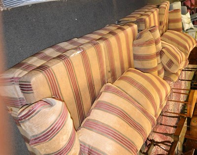 Lot 1350 - A Multiyork two seater and a three seater striped settee (matching)