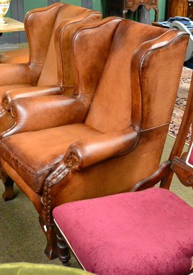 Lot 1379 - Modern John Lewis Compton leather wing armchair, retail £1500