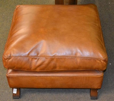 Lot 1381 - Modern Ella leather footstool from John Lewis