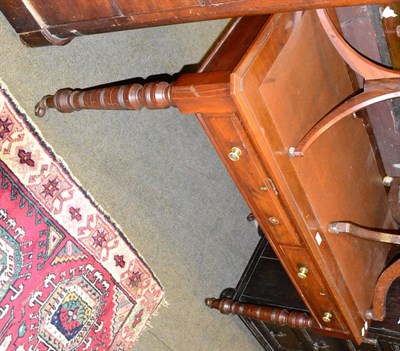 Lot 1410 - Late 19th/early 20th century mahogany desk, fitted with two drawers