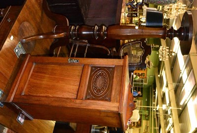 Lot 1412 - Mahogany torchere and walnut bedside cabinet (2)