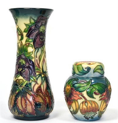 Lot 106 - A modern Moorcroft Anna Lily pattern ginger jar and cover, impressed factory marks, 11cm and a...