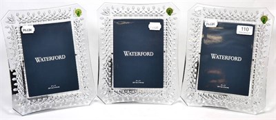 Lot 110 - Three Waterford crystal 'Lismore' photograph frames, with boxes