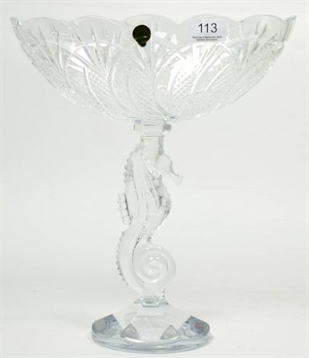 Lot 113 - Waterford crystal 'Seahorse' table centrepiece bowl, 32cm high, with box