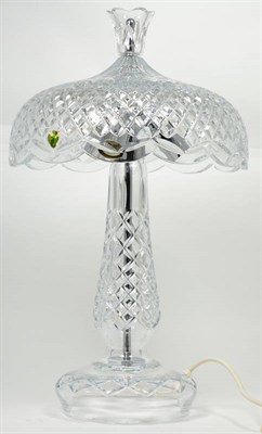 Lot 115 - Waterford crystal 'Achillbeg' mushroom shaped table lamp, 50cm high, with box