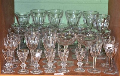 Lot 182 - A collection of Baccarat style glasswares comprising eleven assorted champagne bowls: six...
