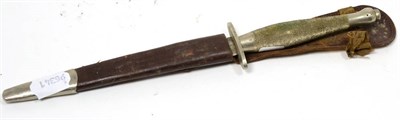 Lot 226 - Fairburn-Sykes type fighting knife, leather scabbard