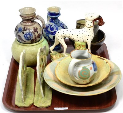 Lot 244 - St Ives mug, Coxwald bowl, Staffordshire Dalmation, two German stoneware jugs etc