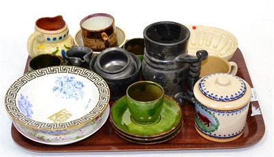 Lot 255 - A group of 19th century and later ceramics including a Victorian jelly mould, Worcester...