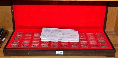 Lot 310 - Cased set, John Pinches, 1000 Years of British Monarchy silver ingots