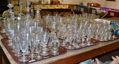 Lot 1028 - A large quantity of 19th century glass (six trays and two boxes)