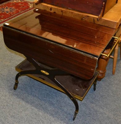 Lot 1071 - A 1950s mahogany veneered drop-leaf tea trolley