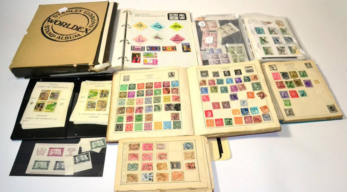 Lot 1 - Box of World Stamps, with several world albums but note an accumulation of mini sheets with Andorra
