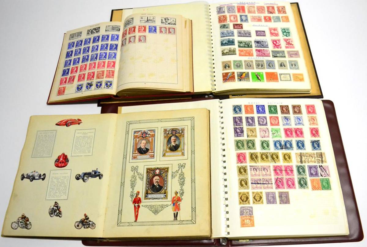 Lot 17 - World Stamps and Cinderella labels in 4 albums. With a collection of Commonwealth and world in...