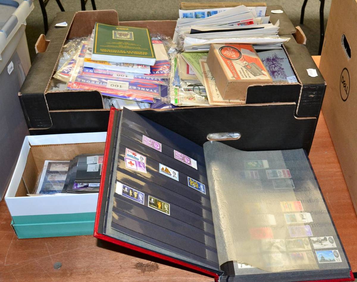 Lot 20 - Stamps and Cigarette Cards in a very large box. Note some GB modern sets with Trafalgar pack...