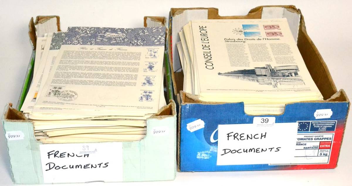 Lot 39 - France (2 boxes)-  Philatelic Documents - Many 100s in 2 tomato boxes with commemoratives to 5...