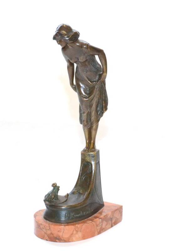 Lot 504 - Paul Ludwig Kowalczewski (German, 1865-1910):  "The Frog Prince ", A Patinated Bronze Group,...