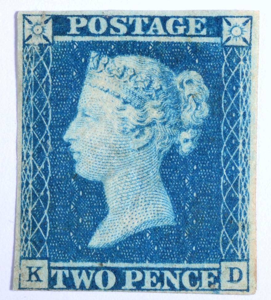 Lot 175 - 1841 2d Blue SG 14 , mint copy with partial gum  with 4 good margins. Cat Value £6250....