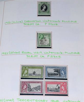 Lot 114 - British Commonwealth. A blue Menton album housing a mint QEII collections from Jamaica, Leeward...