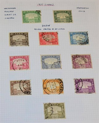 Lot 124 - A King George VI mint and mainly used collection in six albums. Noted Aden 1937, 1939 and 1951...
