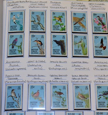 Lot 132 - Birds. A collection of mint birds including blocks, M/Ss, also on loose album pages, strips in...