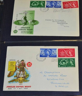 Lot 151 - Scouts. A 1931 collection of commemorative covers in five cover albums and loose, plus cards...