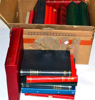 Lot 156 - A Plastic Container and a Large Box housing unused/used empty albums, stockbooks and binders....