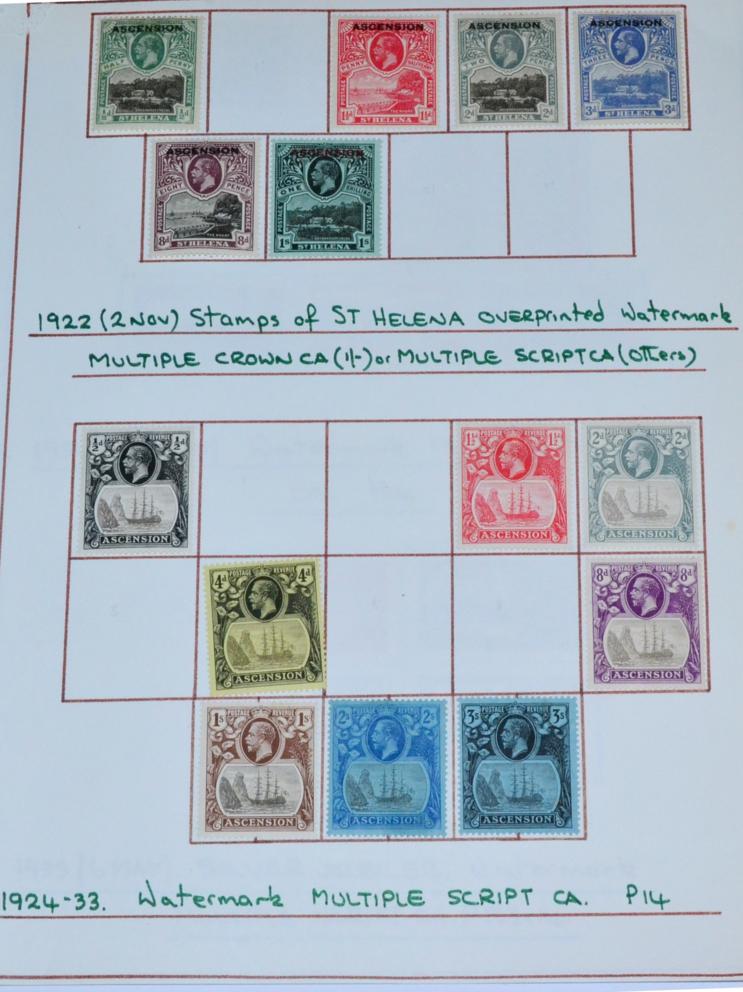 Lot 177 - Ascension. A 1922 to 1949 mostly mint collection on loose pages. Noted 1924 to 1933 1s to 3s...