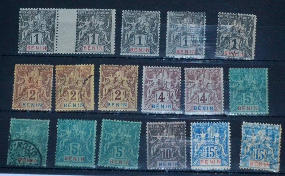 Lot 195 - Benin. An 1892 to 1894 mint collection on loose stockcards. Noted September 1892 2c, 4c, 5c,...